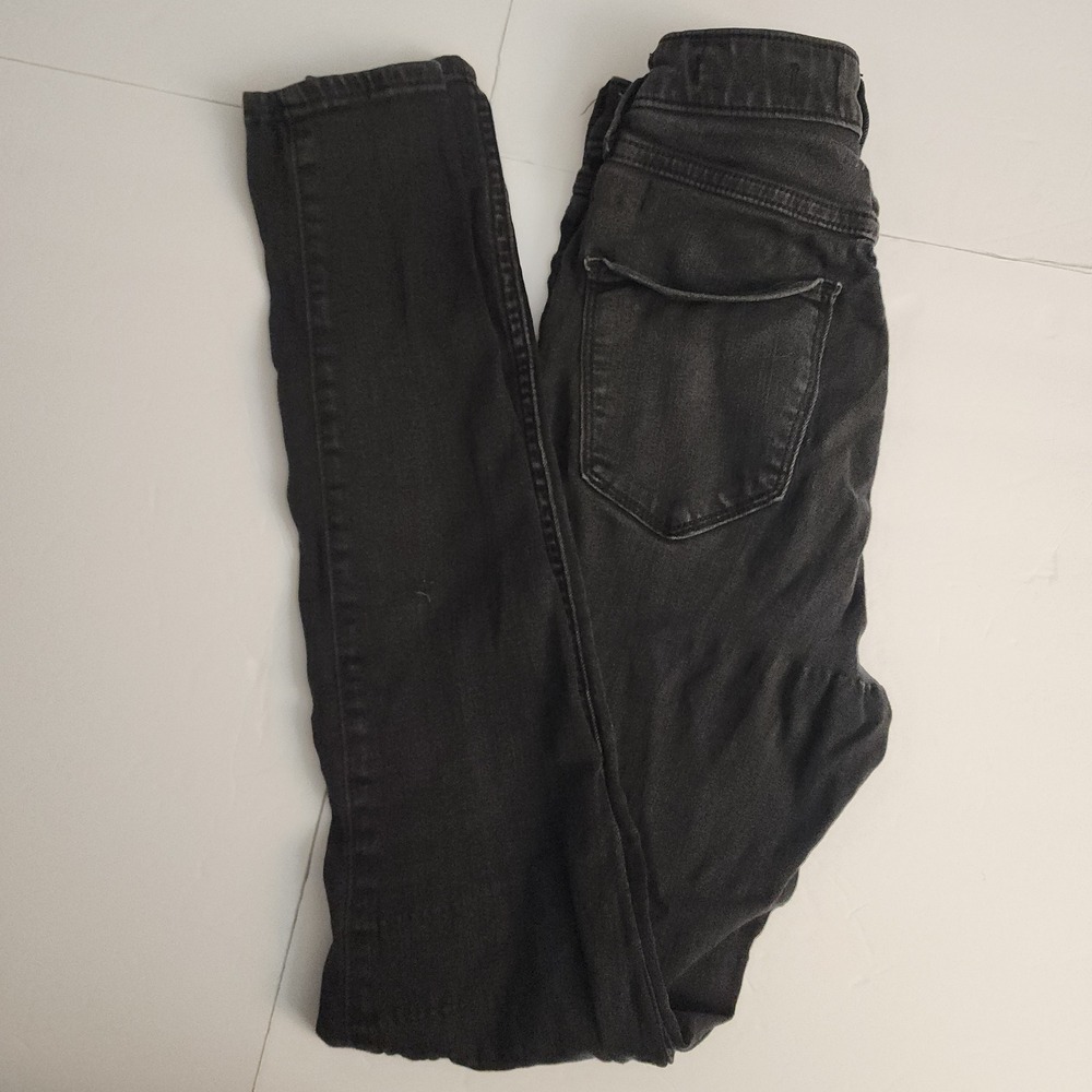 D22  Hollister Womens Ultra‎ High Rise Jean Legging Black Wash Size 25W 30L